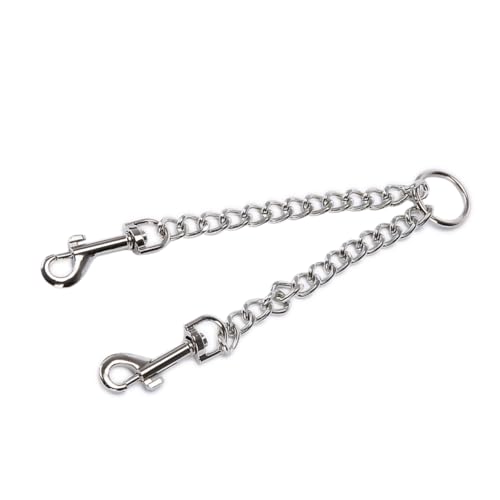 UTHCLO ペット用ダブルヘッド牽引ロープ 耐久製チェーン付き 犬用引っ張り防止ストラップ 小型から大型犬対応 ファッショナブルな二頭同