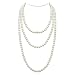 T-Doreen Cream Long Pearl Necklace for Women Girls 69 Inch Layered Strands Necklace