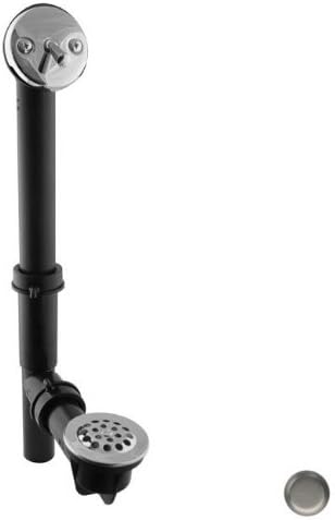 1.5 in. Black Tubular Trip Lever Bath Waste in Satin Nickel - Black