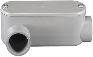 078168 PVC Conduit Body Access Fitting, 1-1/2 Inch Type LR, Gray, with Stainless Steel Screws and Flexible Gasket, High Impact Strength, Corrosion Resistant (1 unit)