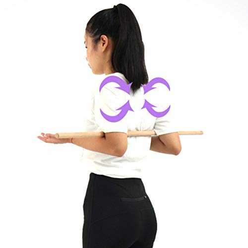 FunPa 2PCS vara de madeira correção de postura bastão de exercício vara de treino com fivela de bast