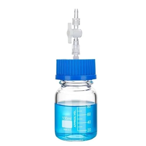 Bouteille en verre GL45 avec vanne de commutation pour un dosage d'échantillonnage précis