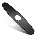 Matte Black Faucet Plate, Kitchen Sink Cover Stainless Steel Sink Hole Cover 10 Inch 1 or 3 Hole Deck Plate Bathroom or Kitchen Sinks Faucet Escutcheon Holes Covers