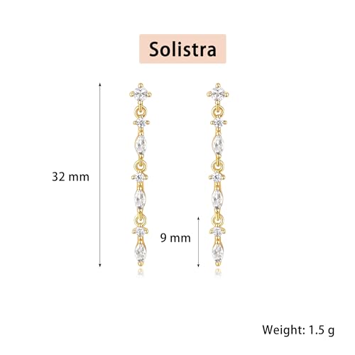 Save on Solistra 14K Gold Plated Cubic Zirconia Dangle Earrings