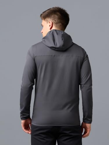 Image of TECHNOSPORT Men's Regular Fit Jacket with Zip Pockets, TS FLEXI Lightweight Windproof Quick Dry Full Sleeve Jacket for Gym Running and Travel