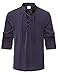 Lainvenor Boys Long Sleeve Cotton Lace up Shirts for Renaissance Pirate Viking Medieval Costume (US, Age, 9 Years, 10 Years, Navy)