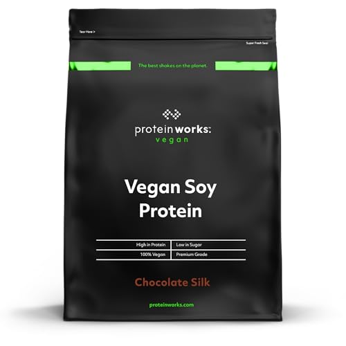THE PROTEIN WORKS Proteína De Soja 90 (Aislado) | 100% Vegano, Procedente De Fuentes Sostenibles, Bajo En Grasas, Sin Azúcares Añadidos , Sin Gluten | , Chocolate Suave, 500g
