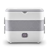 Bin Bin Elektrische Lunchbox Tragbarer Speisenwärmer mit abnehmbarem Edelstahlbehälter Heizung Lunchbox Persönlicher tragbarer Ofen2 Tiers