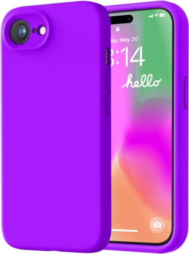 Image of LOVE 3000 Designed for iPhone 16e /17e Case, Premium Silicone with [Soft Anti-Scratch Microfiber Lining] Shockproof Protective Phone Case for Men Women Girls 6.1 inch, Neon Purple