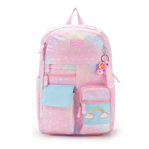 Ynport Crefreak Mochila Escolar para Niñas Mochilas para Niñas Kawaii Lindo Bolso para Libros con Compartimentos para Niñas Estudiantes Escuela Primaria, Rosa