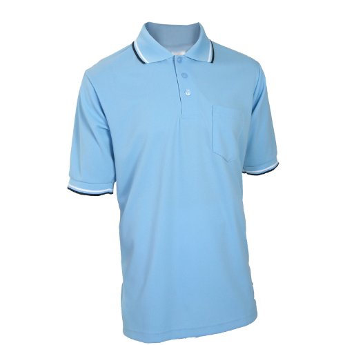 Adams USA Smitty Major League Style Short Sleeve Umpire Shirt with Front Chest Pocket (Powder Blue, Large)