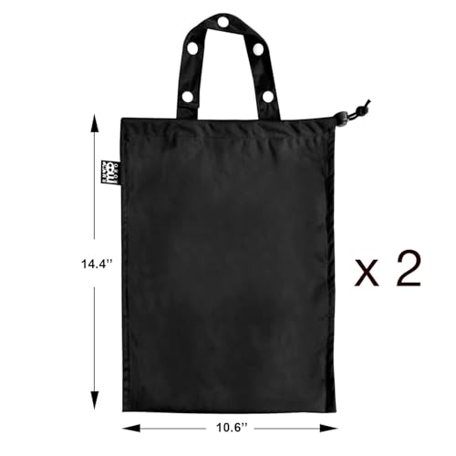 Image of 2 Pack Leakproof Car Trash Bags Detachable Waterproof Garbage Bags with Drawstring Hanging Organizer for Back Seat & Travel Black