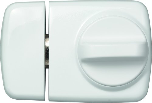 ABUS Tür-Zusatzschloss 7510 mit Drehknauf für Türen mit schmalen Rahmenprofilen, weiß, 58917