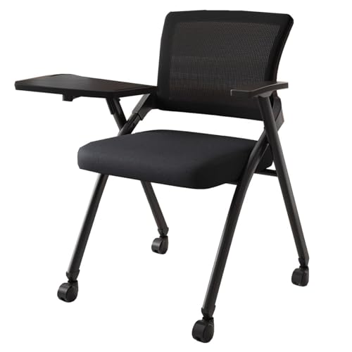 Silla ejecutiva plegable con tablero de escritura y brazos para oficina, conferencias y sala de espera