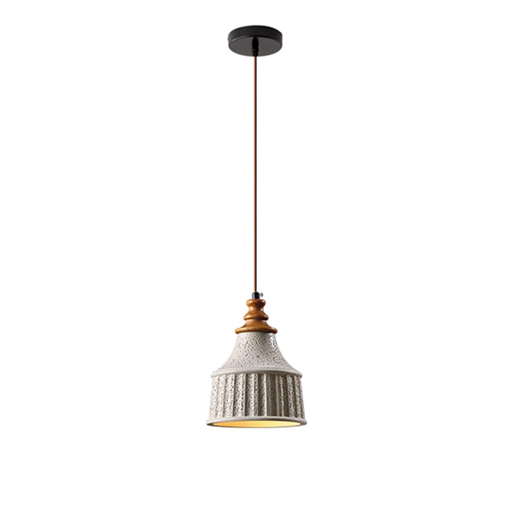 RSZCSMO Medieval Retro LED Bedroom Bedside Chandelier 6.3 Inch Nordic Minimalist Living Room Dining Room Cement Chandelier, Suitable for Porch Bar Hotel, Lighting Fixture.