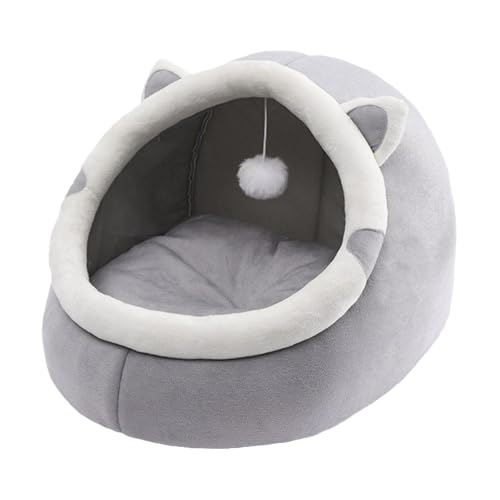 Cuccia Per Gatti | Letto Grotta Per Gatti | Cuccia Semichiusa Per Gattis | Morbida Grotta Per Gatts Con Giocattolo Sospeso E Batuffolo Di Cotone, Rimovibile E Lavabile