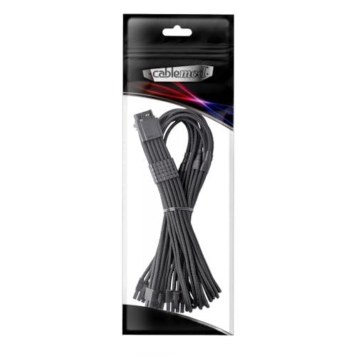 CableMod RT-Series Pro ModMesh Sleeved 12VHPWR StealthSense PCI-e Cable for ASUS/Seasonic/Phanteks (Black, 16-pin to Triple 8-pin, 60cm)