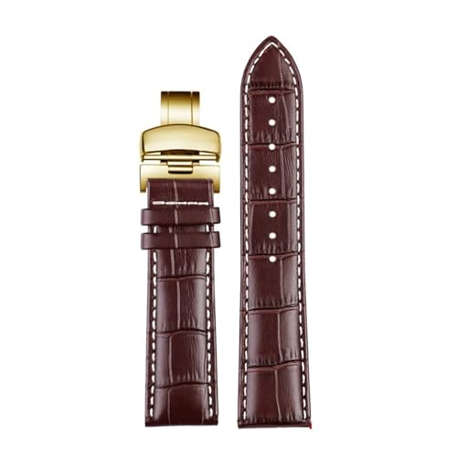 Bracelet de montre en cuir véritable marron 20mm compatible Tissot