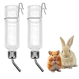 Hochwertige Trinkflaschen für Kaninchen mit Halterung, 2 Stück Set für Haustiere, 350 ml Kapazität, Hängende Wasserspender für Kaninchen, Meerschweinchen, Hamster und Chinchillas, Langlebiges Design