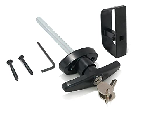 Oyu T-Handle Lock Shed Door Latch Lock Kit With 2 Keys And 2 Screws, 4-1/2" Stem Barn Playhouse & Chicken Coop Door Lock #TOP4