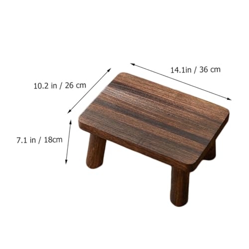 Taburete de madera maciza de alta resistencia, banco rectangular de diseño noble 4