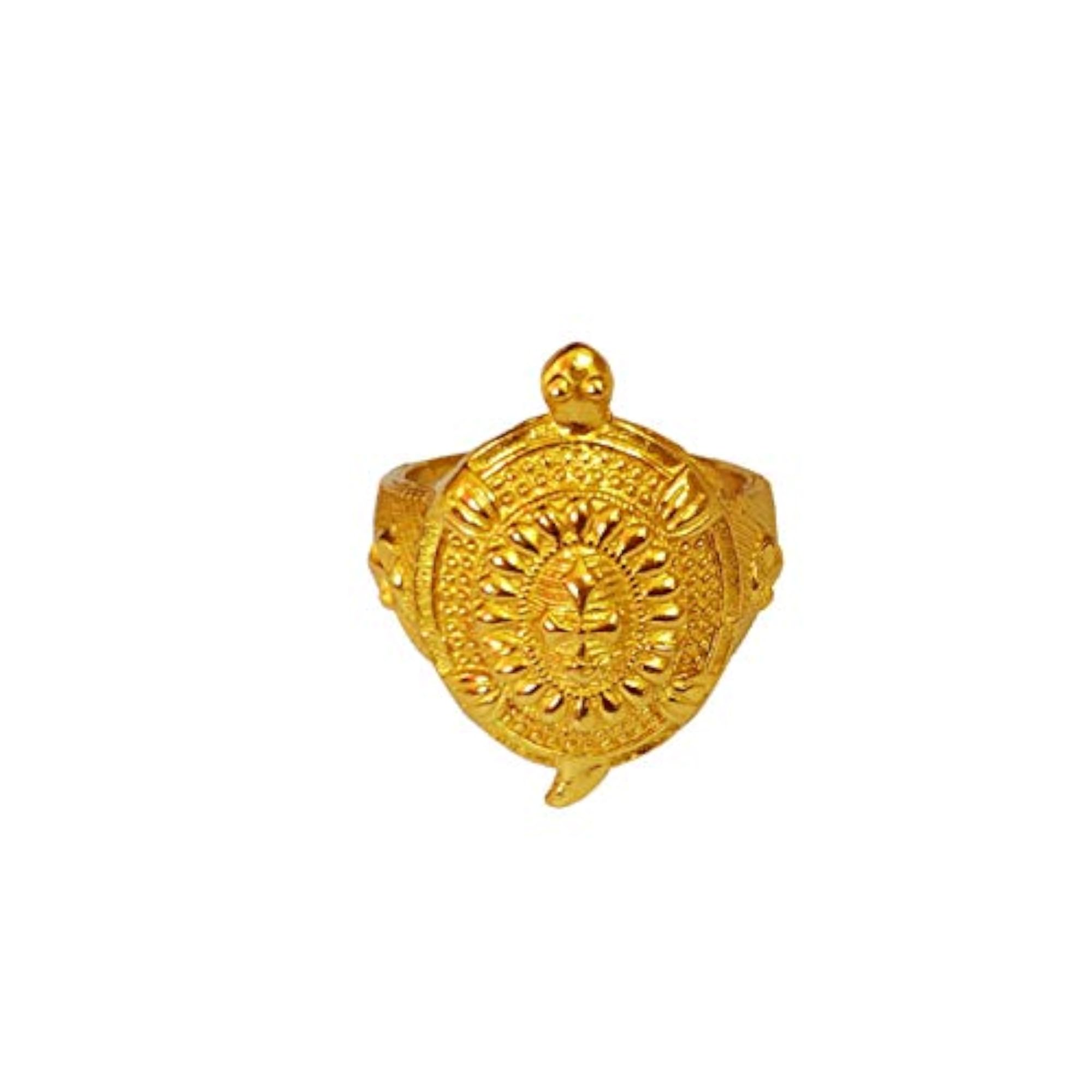 Gold Plated Double Tortoise Feng Shui Adjustable Ring, Unisex