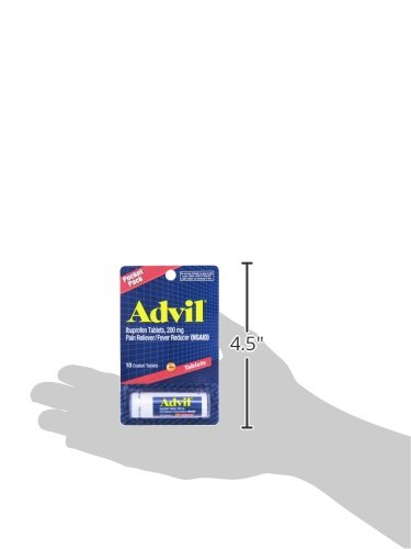 Advil Coated Tablets Pain Reliever And Fever Reducer, Ibuprofen 200Mg, Vial, Fast Pain Relief, Pocket Pack, 10 Count #TOP6