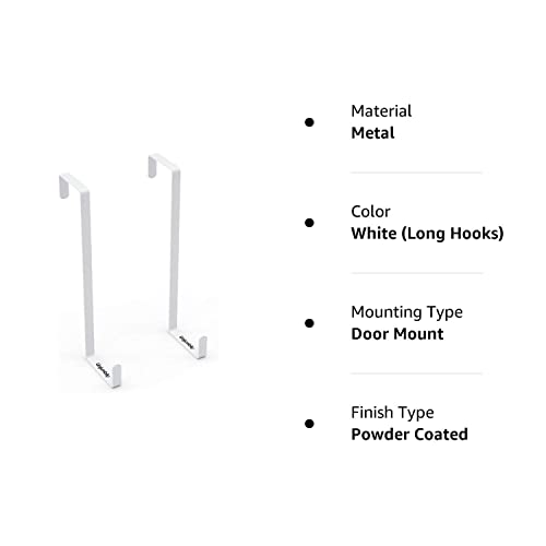 Unjumbly Over The Door Hooks, Set Of 2 - Strong Hooks For Laundry Room Organization & Bathroom Storage - Over Door Towel Rack - Fits Wide & Thin Doors - White #TOP5