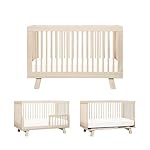 Babyletto Hudson 3-in-1 Convertible Baby Crib - GREENGUARD Gold Certified - Convertible Crib to Toddler Bed and Daybed - Baby Bed with 4 Adjustable Heights - Wooden Crib - Washed Natural