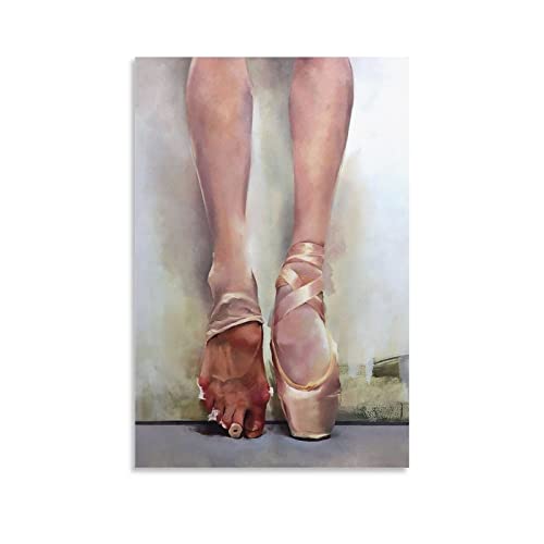 Rucatto Ballet Feet Ballerina Art Painting Poster Canvas Art Poster And Wall Art Picture Print Modern Family Bedroom Decor Posters 08X12Inch(20X30Cm) #TOP2