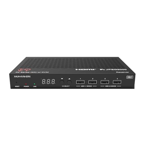 ToVi 4K AV Over IP Decoder with USB KVM, PoE, RS-232, IR, CEC, ARC/eARC, Fiber & RJ45, Supports Video Wall, Matrix Switching, 100m CAT6 Transmission (X4UH-KVM-ERX)