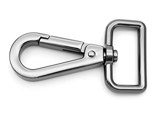 CRAFTMEMORE 2pcs Extra-Thick Lobster Clasps Swivel Snap Hook Strong Metal Push Gate Clip Purse Hardware SC91 (3/4 Inch, Gunmetal Black)