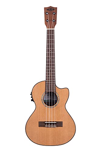 Kala KA-SCAC-TE-C-BAG – Solid Cedar Top Acacia, Tenor Cutaway ukulélé électro-acoustique, livré avec housse - Les Beatles, Paul McCartney, John Lennon, RIngo Starr, George Harrison Kala KA-SCAC-TE-C-BAG - Solid Cedar Top Acacia, Tenor Cutaway ukulélé électro-acoustique, livré avec housse