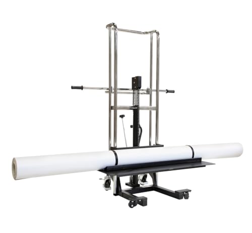 Foster 61564 On-A-Roll Lifter Universal Hi-Rise; 660 lbs Roll Weight Capacity; 54 inches of Lift Height; 3.25 inches of Bottom Fork Clearance; Up to 15.75 inches Roll Diameter; Swivel Castors