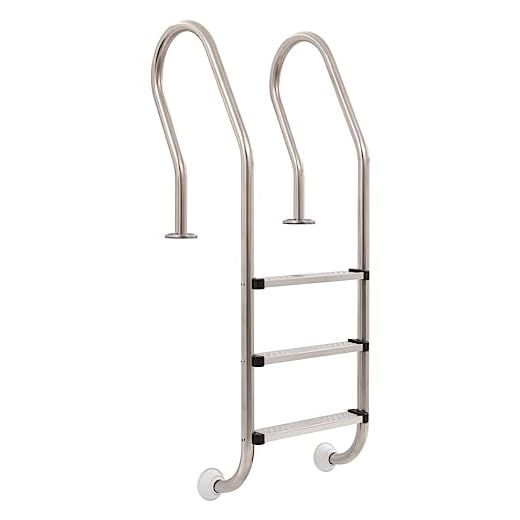 Vidaxl Escalera Piscina Con 3 Peldaños Acero Inoxidable 304 Rampa Accesorios Articulos Spa Hidromasaje Terraza Jardin Patio Exteriores 120 Cm