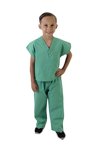 Natural Uniforms Childrens Scrub Set-Soft Touch-Role Play Costume Set (Surgical Green, 8/10) #TOP2