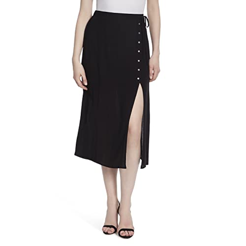 Jupe midi froissée Jessica Simpson boutonnée mode femme vêtement noir M