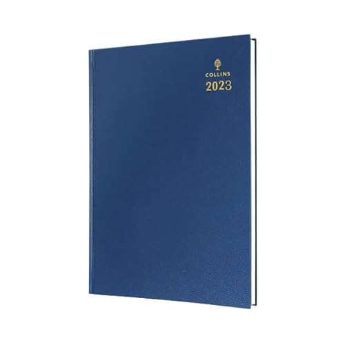 Finchley Collins A5 Desk Diary Day Per Page Blue 2023 52.60-23+ free refill pen