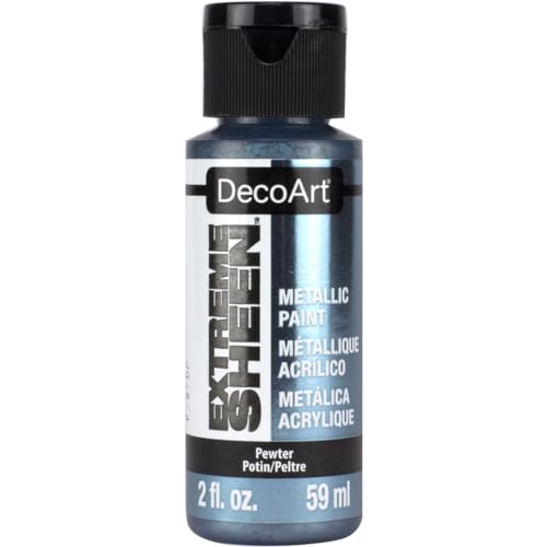 DecoArt 2 Ounce, Pewter Extreme Sheen Paint, 2 Fl Oz (Pack of 1)