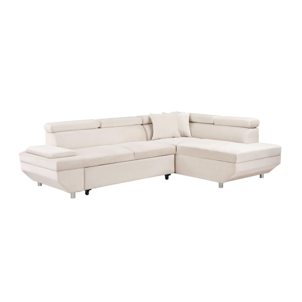 L Shape Sofa Sleeper Sofa 2 in 1 Pull Out Couch Bed Right-Facing Pull-Out Bed for Living Room