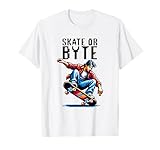 Skate Or Byte (patinador de 8 bits) Camiseta
