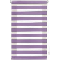 Estor Morado Blindecor Indus SIN HERRAMIENTAS | Estor Enrollable Sin Taladrar de Doble Capa | Color Lila 140 x 180 cm (ancho x largo) | Tamaño de la Tela 137 x 175 cm