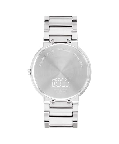 Movado Bold Horizon Men's Quartz Watch, Swiss Movement, Stainless Steel Bracelet, Water-Resistant up to 3ATM, Classic Timepiece - Gift for Him - 40mm3