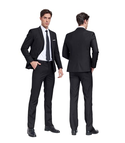 Men Suit 2 Piece Groomsmen Tuxedo Prom Blazer Slim Fit Suits Two Button Wedding Dress Jacket Pants Set with Tie3