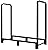 Fandature 4Ft Firewood Rack Adjustable Fireplace Wood Holder For Outdoor Indoor Storage Log - Heavy Duty Fire Log Lumber Stand Stacker, Black