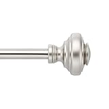 MODE Simplicity Collection 5/8" Diameter Curtain Rod Set with Doorknob Curtain Rod Finials and Steel