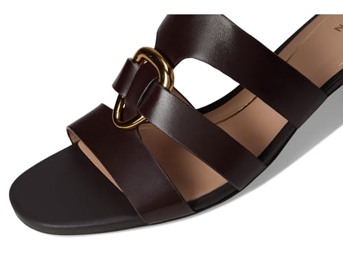Cole Haan Women's Lyanna Link Ankle Strap Sandals, Dark Chocolate Leather, 8-B US