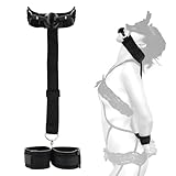 BDSM Sex Bed Bondage Kits with Restraints for Ankle & Wrist Spreader Bar Sex Resistance Strap Leg Hand Cuff Set for Adults Bedroom Sex Handcuff Bracelets for Women Play King Mattress Sweater -H006