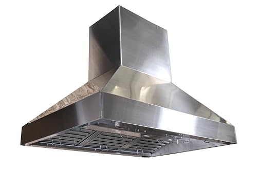 PROLINE 60-Inch Professional Island Range Hood, Ducted, 1200 CFM, Stainless Steel, LED Lights, ULTRA-QUIET Blower Motor, 4 Speed, 3-Year Warranty, Dishwasher-Safe Filters, PLJI 103.60, Kitchen Hood