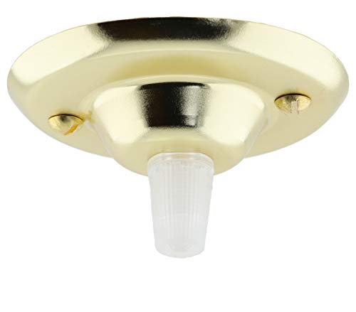 Roseta de techo de estilo vintage resistente en acabado de latón pulido con agarre de cordón de nailon a juego, dorado, Nylon Cord Grip